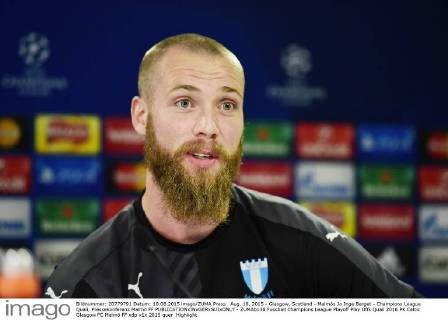 Aug. 18, 2015 - Glasgow, Scotland - Malmös Jo Inge Berget - Champions League Quali, Pressekonferenz Malmö FF  - ZUMAb138