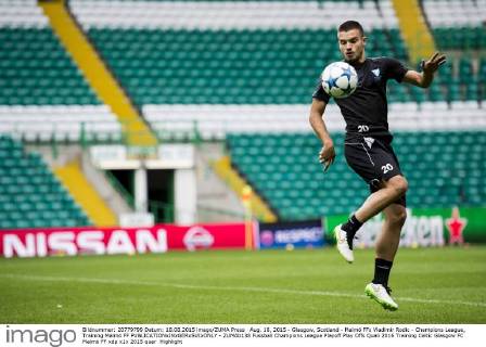 Aug. 18, 2015 - Glasgow, Scotland - Malmö FFs Vladimir Rodic - Champions League, Training Malmö FF  - ZUMAb138