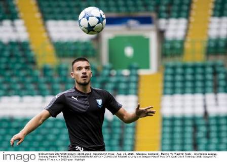 Aug. 18, 2015 - Glasgow, Scotland - Malmö FFs Vladimir Rodic - Champions League, Training Malmö FF  - ZUMAb138
