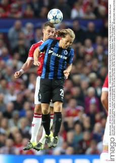 - MANCHESTER, UNITED KINGDOM: Manchester s Morgan Schneiderlin and Club s Rudy Ruud Vormer fight for the ball during a soccer game between British club Manchester United ManU FC and Belgian team Club Brugge KV in Manchester, United Kingdom, Tuesday 18 August 2015, the first leg of the play-offs for the UEFA Champions League competition. BRUNOxFAHY  x04682716x