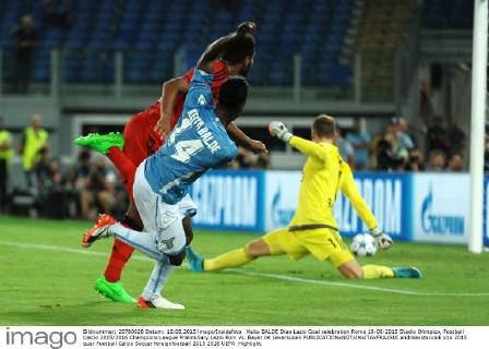 Keita BALDE Diao Lazio Goal celebration Roma 18-08-2015 Stadio Olimpico, Football Calcio 2015 2016 Champions League Preliminary Lazio Rom vs. Bayer 04 Leverkusen andreaxstaccioli