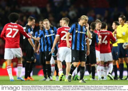 - MANCHESTER, UNITED KINGDOM: Club s Rudy Ruud Vormer looks dejected after a soccer game between British club Manchester United ManU FC and Belgian team Club Brugge KV in Manchester, United Kingdom, Tuesday 18 August 2015, the first leg of the play-offs for the UEFA Champions League competition. BRUNOxFAHY x04682785x