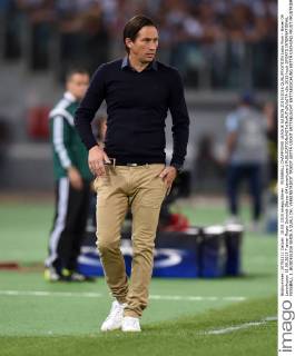 FUSSBALL CHAMPIONS LEAGUE SAISON 2015 2016 QUALIFIKATION Lazio Rom - Bayer 04 Leverkusen 18.08.2015 Trainer Roger Schmidt (Bayer 04 Leverkusen) 