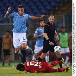 Sergei MILINKOVIC SAVIC Lazio, Hakan CALHANOGLU Bayer Roma 18-08-2015 Stadio Olimpico, Football Calcio 2015 2016 Champions League Preliminary Lazio Rom vs. Bayer 04 Leverkusen andreaxstaccioli