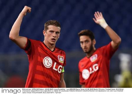 Lars BENDER Bayer Roma 18-08-2015 Stadio Olimpico, Football Calcio 2015 2016 Champions League Preliminary Lazio Rom vs. Bayer 04 Leverkusen andreaxstaccioli