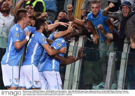 Keita BALDE Diao Lazio Goal celebration Roma 18-08-2015 Stadio Olimpico, Football Calcio 2015 2016 Champions League Preliminary Lazio Rom vs. Bayer 04 Leverkusen andreaxstaccioli