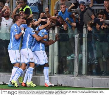 Keita BALDE Diao Lazio Goal celebration Roma 18-08-2015 Stadio Olimpico, Football Calcio 2015 2016 Champions League Preliminary Lazio Rom vs. Bayer 04 Leverkusen andreaxstaccioli