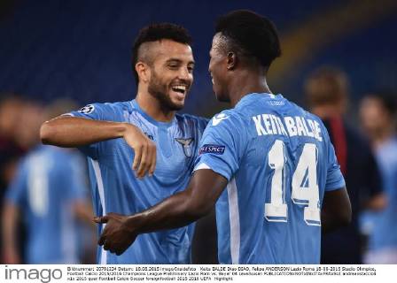 Keita BALDE Diao DIAO, Felipe ANDERSON Lazio Roma 18-08-2015 Stadio Olimpico, Football Calcio 2015 2016 Champions League Preliminary Lazio Rom vs. Bayer 04 Leverkusen andreaxstaccioli
