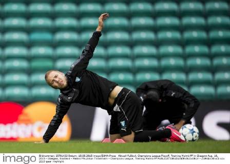 Aktuell Fußball, Champions League Playoff, Training Malmö FF in Glasgow Aug. 18, 2015 - Glasgow, Scotland - Malmö FFs Anton Tinnerholm - Champions League, Training Malmö FF  - ZUMAb138