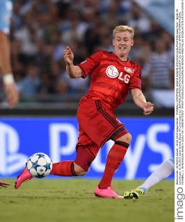 FUSSBALL CHAMPIONS LEAGUE SAISON 2015 2016 QUALIFIKATION Lazio Rom - Bayer 04 Leverkusen 18.08.2015 Julian Brandt (Bayer 04 Leverkusen) am Ball 