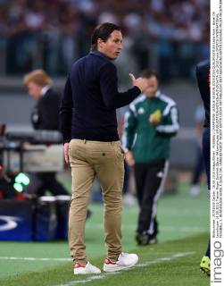 FUSSBALL CHAMPIONS LEAGUE SAISON 2015 2016 QUALIFIKATION Lazio Rom - Bayer 04 Leverkusen 18.08.2015 Trainer Roger Schmidt (Bayer 04 Leverkusen) 