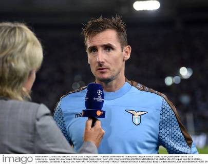Fussball International Champions League Saison 2015 2016 Qualifikation 18.08.2015 Lazio Rom - Bayer 04 Leverkusen Miroslav Klose (Lazio Rom) beim ZDF Interview 