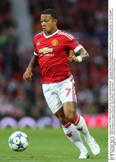 Memphis Depay of Manchester United ManU - Manchester United vs. Club Brugge - UEFA Champion s League Play Off - Old Trafford - Manchester - 18 08 2015 Pic Philip Oldham SportImage EDITORIAL USE ONLY. No use with unauthorised audio, video, data, fixture lists, club league logos or live services. Online in-match use limited to 120 images, no video emulation. No use in betting, games or single club league player publications.