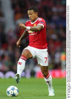 Memphis Depay of Manchester United ManU - Manchester United vs. Club Brugge - UEFA Champion s League Play Off - Old Trafford - Manchester - 18 08 2015 Pic Philip Oldham SportImage EDITORIAL USE ONLY. No use with unauthorised audio, video, data, fixture lists, club league logos or live services. Online in-match use limited to 120 images, no video emulation. No use in betting, games or single club league player publications.
