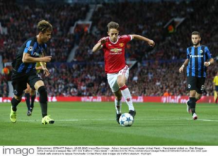 Adnan Januzaj of Manchester United ManU - Manchester United vs. Club Brugge - UEFA Champion s League Play Off - Old Trafford - Manchester - 18 08 2015 Pic Philip Oldham SportImage EDITORIAL USE ONLY. No use with unauthorised audio, video, data, fixture lists, club league logos or live services. Online in-match use limited to 120 images, no video emulation. No use in betting, games or single club league player publications.