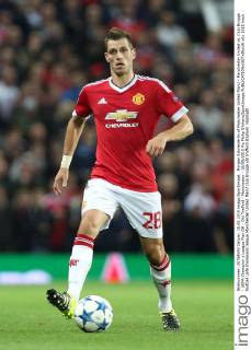 Morgan Schneiderlin of Manchester United ManU - Manchester United vs. Club Brugge - UEFA Champion s League Play Off - Old Trafford - Manchester - 18 08 2015 Pic Philip Oldham SportImage EDITORIAL USE ONLY. No use with unauthorised audio, video, data, fixture lists, club league logos or live services. Online in-match use limited to 120 images, no video emulation. No use in betting, games or single club league player publications.