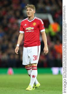 Bastian Schweinsteiger of Manchester United ManU - Manchester United vs. Club Brugge - UEFA Champion s League Play Off - Old Trafford - Manchester - 18 08 2015 Pic Philip Oldham SportImage EDITORIAL USE ONLY. No use with unauthorised audio, video, data, fixture lists, club league logos or live services. Online in-match use limited to 120 images, no video emulation. No use in betting, games or single club league player publications.
