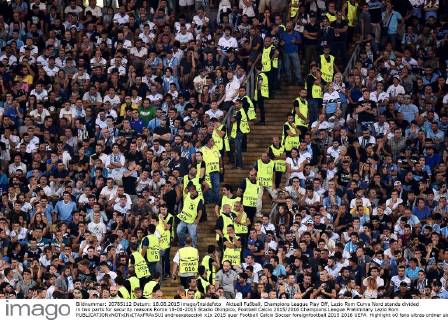 Aktuell Fußball, Champions League Play Off, Lazio Rom Curva Nord stands divided in two parts for security reasons Roma 18-08-2015 Stadio Olimpico, Football Calcio 2015 2016 Champions League Preliminary Lazio Rom andreaxstaccioli