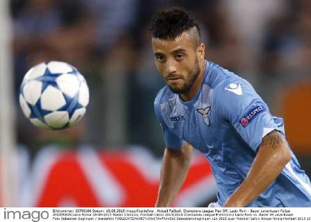 Aktuell Fußball, Champions League Play Off, Lazio Rom - Bayer Leverkusen Felipe ANDERSON Lazio Roma 18-08-2015 Stadio Olimpico, Football Calcio 2015 2016 Champions League Preliminary Lazio Rom vs. Bayer 04 Leverkusen Foto Sebastian Seglingen Insidefoto SebastianxSeglingen