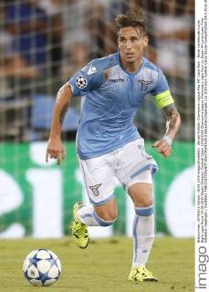 Aktuell Fußball, Champions League Play Off, Lazio Rom - Bayer Leverkusen Lucas Biglia Lazio Roma 18-08-2015 Stadio Olimpico, Football Calcio 2015 2016 Champions League Preliminary Lazio Rom vs. Bayer 04 Leverkusen Foto Sebastian Seglingen Insidefoto SebastianxSeglingen