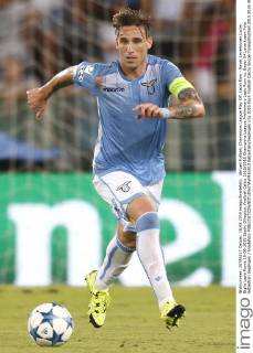 Aktuell Fußball, Champions League Play Off, Lazio Rom - Bayer Leverkusen Lucas Biglia Lazio Roma 18-08-2015 Stadio Olimpico, Football Calcio 2015 2016 Champions League Preliminary Lazio Rom vs. Bayer 04 Leverkusen Foto Sebastian Seglingen Insidefoto SebastianxSeglingen