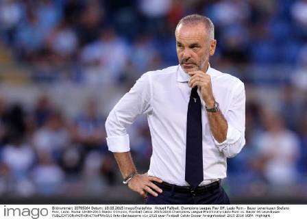 Aktuell Fußball, Champions League Play Off, Lazio Rom - Bayer Leverkusen Stefano Pioli, Lazio. Roma 18-08-2015 Stadio Olimpico, Football Calcio 2015 2016 Champions League Preliminary Lazio Rom vs. Bayer 04 Leverkusen AntoxBaldassarre