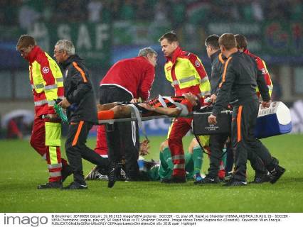 SOCCER - CL play off, Rapid vs Shakhtar VIENNA,AUSTRIA,19.AUG.15 - SOCCER - UEFA Champions League, play off, SK Rapid Wien vs FC Shakhtar Donetsk. Image shows Taras Stepanenko (Donetsk). Keywords: Wien Energie. GEPAxpictures xChristianxOrt