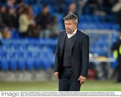 Fussball International Champions League Saison 2015 2016 Qualifikation 19.08.2015 FC Basel - Maccabi Tel Aviv Enttaeuschung Trainer Urs Fischer (FC Basel) 