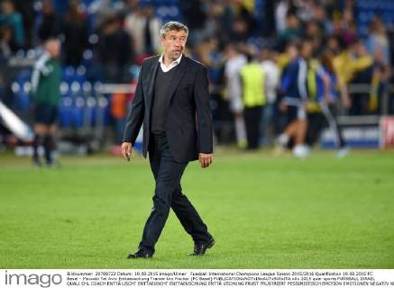 Fussball International Champions League Saison 2015 2016 Qualifikation 19.08.2015 FC Basel - Maccabi Tel Aviv Enttaeuschung Trainer Urs Fischer (FC Basel) 