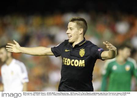 AS Monaco FC s Mario Pasalic celebrates goal during Champions League 2015 2016 Play-Offs 1st leg match. August 19,2015.  (2015081924)