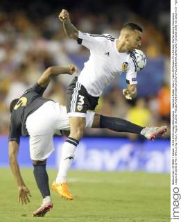 Valencia s Ruben Vezo (r) and AS Monaco FC s Anthony Martial during Champions League 2015 2016 Play-Offs 1st leg match. August 19,2015.  (2015081938)