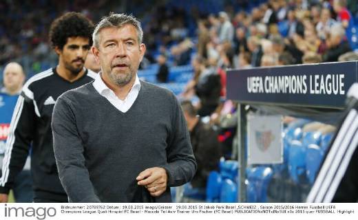 19.08.2015 St Jakob Park Basel ,SCHWEIZ , Saison 2015 2016 Herren Fussball UEFA Champions League Quali Hinspiel FC Basel - Maccabi Tel Aviv Trainer Urs Fischer (FC Basel) 