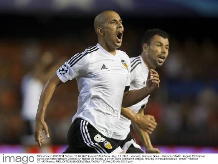Aug. 19, 2015 - Valencia, Valencia, Spain - Valencia, SPAIN - August 20:Feghouli during the match between Valencia CF against AS Monaco, play-off round Champions League, first leg, in Mestalla stadium. (Photo: Valencia CF - AS Monaco - ZUMAn230