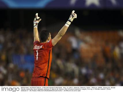 Aug. 19, 2015 - Valencia, Valencia, Spain - Valencia, SPAIN - August 20: Danijel Subasic during the match between Valencia CF against AS Monaco, play-off round Champions League, first leg, in Mestalla stadium. (Photo: Valencia CF - AS Monaco - ZUMAn230