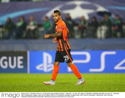 SOCCER - CL play off, Rapid vs Shakhtar VIENNA,AUSTRIA,19.AUG.15 - SOCCER - UEFA Champions League, play off, SK Rapid Wien vs FC Shakhtar Donetsk. Image shows Alex Teixeira (Donetsk). Keywords: Wien Energie. GEPAxpictures xChristianxOrt