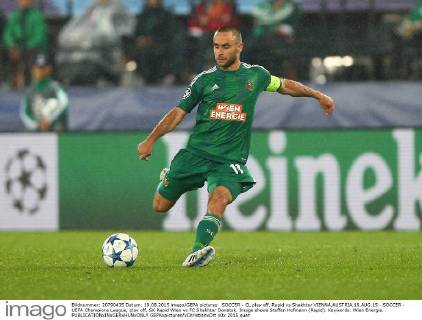 SOCCER - CL play off, Rapid vs Shakhtar VIENNA,AUSTRIA,19.AUG.15 - SOCCER - UEFA Champions League, play off, SK Rapid Wien vs FC Shakhtar Donetsk. Image shows Steffen Hofmann (Rapid). Keywords: Wien Energie. GEPAxpictures xChristianxOrt