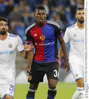 19.08.2015 Basel Schweiz Fussball Herren Champions League Qualifikation Staion St.Jakob Park FC Basel - Maccabi Tel-Aviv FC Bild zeigt Basels Breel Embolo Einzelbild Aktion Foto