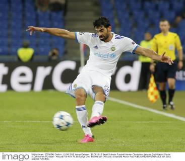 19.08.2015 Basel Schweiz Fussball Herren Champions League Qualifikation Staion St.Jakob Park FC Basel - Maccabi Tel-Aviv FC Bild zeigt Omri Ben Harush (Maccabi) Einzelbild Aktion Foto