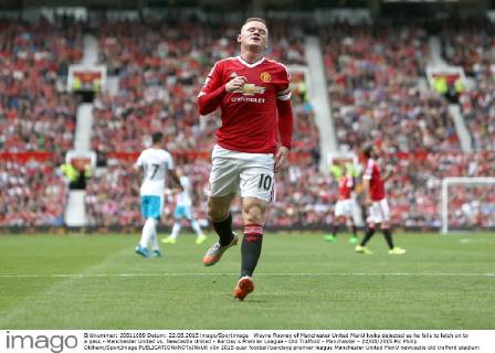 Wayne Rooney of Manchester United ManU looks dejected as he fails to latch on to a pass - Manchester United vs. Newcastle United - Barclay s Premier League - Old Trafford - Manchester - 22 08 2015 Pic Philip Oldham SportImage EDITORIAL USE ONLY. No use with unauthorised audio, video, data, fixture lists, club league logos or live services. Online in-match use limited to 120 images, no video emulation. No use in betting, games or single club league player publications.