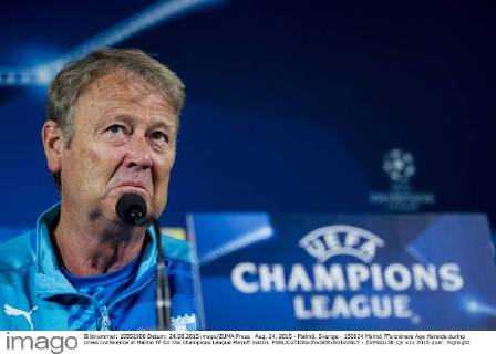 Aug. 24, 2015 - Malmö, Sverige - 150824 Malmö FFs tränare Age Hareide during press conference of Malmö FF for the Champions League Playoff match.  - ZUMAb138