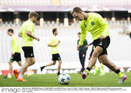 Aug. 24, 2015 - Malmö, Sverige - 150824 Celtics Leigh Griffiths during practice session of Celtic Glasgow for the UEFA Champions League Playoff Quali 2015 2016 match. - ZUMAb138