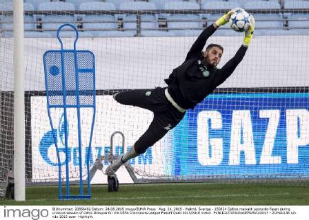 Aug. 24, 2015 - Malmö, Sverige - 150824 Celtics malvakt Leonardo Fasan during practice session of Celtic Glasgow for the UEFA Champions League Playoff Quali 2015 2016 match.  - ZUMAb138
