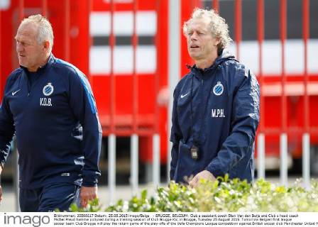 - BRUGGE, BELGIUM: Club s assistant coach Stan Van den Buijs and Club s head coach Michel Preud homme pictured during a training session of Club Brugge KV, in Brugge, Tuesday 25 August 2015. Tomorrow Belgian first league soccer team Club Brugge will play the return game of the play-offs of the Uefa Champions League competition against British soccer club Manchester United ManU FC. Manchester United won the first leg 3-1. BRUNOxFAHY x04686803x