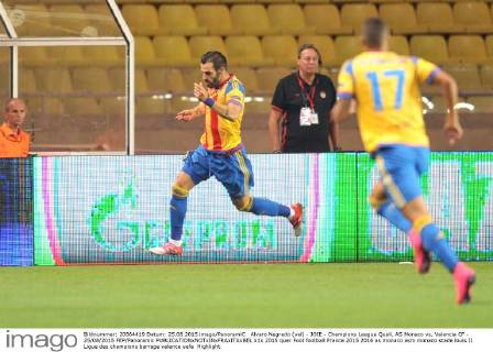 Alvaro Negredo (val) - JOIE - Champions League Quali, AS Monaco vs. Valencia CF - 25 08 2015 FEP Panoramic 