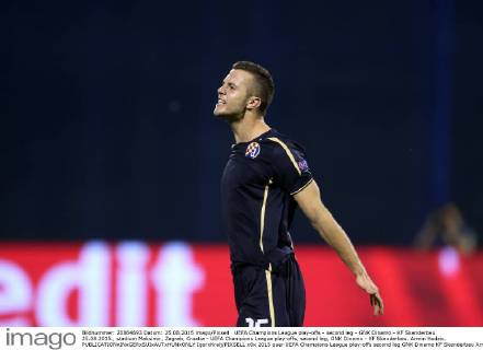 UEFA Champions League play-offs - second leg - GNK Dinamo - KF Skenderbeu 25.08.2015., stadium Maksimir, Zagreb, Croatia - UEFA Champions League play-offs, second leg, GNK Dinamo - KF Skenderbeu. Armin Hodzic.  IgorxKralj PIXSELL
