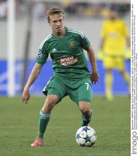 SOCCER - CL play off, Shakhtar vs Rapid LVIV,UKRAINE,25.AUG.15 - SOCCER - UEFA Champions League, play off, FC Shakhtar Donetsk vs SK Rapid Wien. Image shows Philipp Schobesberger (Rapid). Keywords: Wien Energie. GEPAxpictures xPhilippxBrem