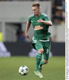 SOCCER - CL play off, Shakhtar vs Rapid LVIV,UKRAINE,25.AUG.15 - SOCCER - UEFA Champions League, play off, FC Shakhtar Donetsk vs SK Rapid Wien. Image shows Robert Beric (Rapid). Keywords: Wien Energie. GEPAxpictures xPhilippxBrem