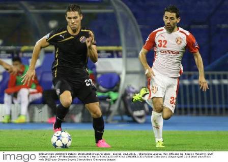Zagreb, 25.8.2015. - Champions League, Play-Offs 2nd leg, Stadion Maksimir, GNK Dinamo (blue) - KF Skenderbeu (white) 4:1 Marko PJACA (20) anf Kristi VANGJELI (32)