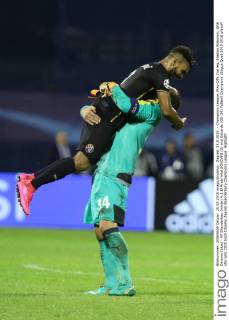 Zagreb, 25.8.2015. - Champions League, Play-Offs 2nd leg, Stadion Maksimir, GNK Dinamo (blue) - KF Skenderbeu (white) 4:1 El Arabi Hilal SOUDANI (2) and Eduardo (GK-34)