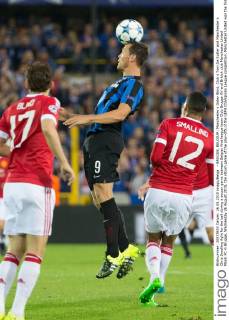 - BRUGGE, BELGIUM: Manchester s Daley Blind, Club s Tom De Sutter and Manchester s Chris Smalling fight for the ball during a soccer game between Belgian first league team Club Brugge KV and British club Manchester United ManU FC in Brugge, Wednesday 26 August 2015, the return game of the play-offs of the UEFA Champions League competition. Manchester United won the first leg 3-1. KURTxDESPLENTER x04687493x